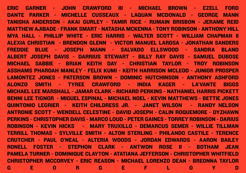 Say Their Name - list of black people killed by police